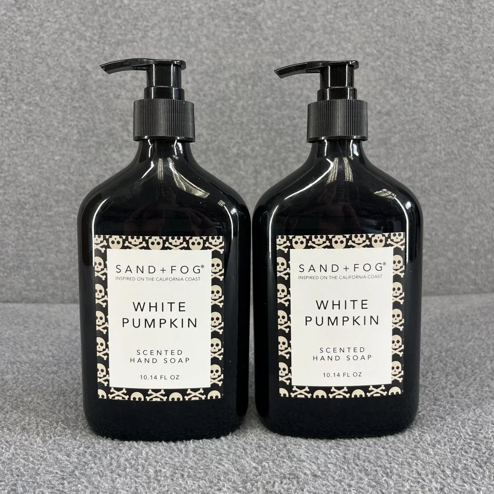 2x SAND‎ + FOG White Pumpkin Scented Hand Soap 10.14 fl oz Glass Bottle